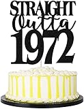 PALASASA Straight Outta 1972 Cake Topper -Cheers to 50 Years - 50 and Fabulous Cake Topper,Black...