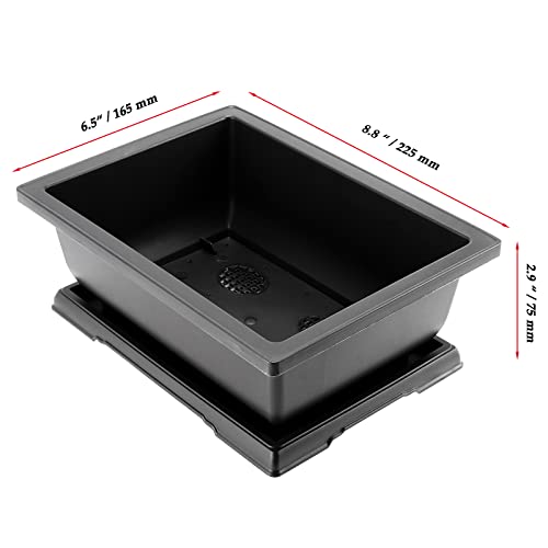 Joikit 10 Pack 9 Inch Bonsai Training Pots With Tray, Rectangular Planter Pots, Plant Growing Pots For Garden, Decoration, Balcony #TOP1