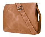 Hergestellt in Indien ANTONIO VALERIA Herren Albert Kuriertasche, Crazy Horse Cognac, Medium
