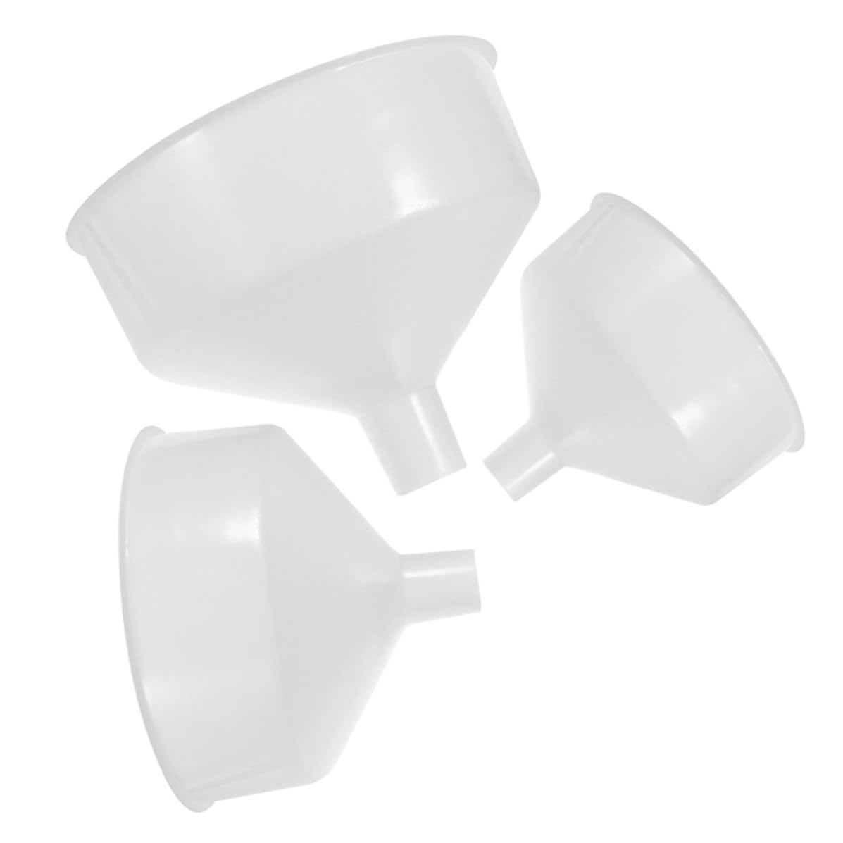 Embudos de plástico de cocina con boca ancha, juego de 3 piezas blanco Gadpiparty 8