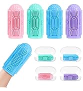 NFSVLB Finger Tooth Brushing Baby Toothbrush 4 Pcs with 4 Travel Storage Case,Food Grade Silicone...