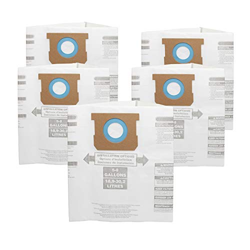 Alyydbg For Shop Vac Bags 5-8 Gallon, Type E 90661 9066133, Type H 90671; Vf2004, Vhbs Vdbs High- Efficiency Disposable Vaccum Collection Filter Bags 5 Pack #TOP7