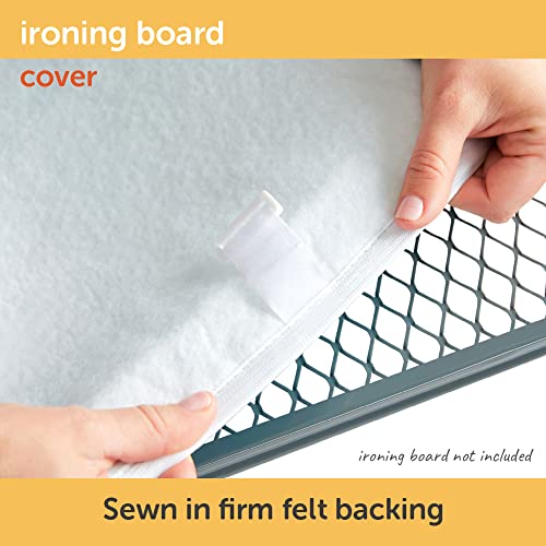 Image of oliso Ironing Board Cover and Pad - 100% Cotton - Standard 15 x 54 | Yellow, 5mm Thick Felt, Scorch Resistant, Wide Elastic Edge, Adjustable Straps, Heat Reflective