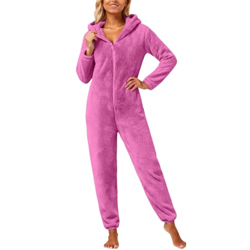 Pyjama à manches longues femme zip capuche vêtement de nuit chaud M