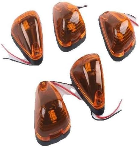 DorkTees 5pcs Amber LED Roof Marker Light Kit 12V DC Compatible With F250 F350 F450 Super Duty 1999-2016 Automotive Motorcycle Vehicles