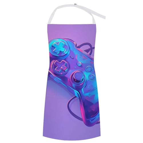 SanTyoh Schürzen Mit Tasche Neon-Spiel-Controller Wasserdicht Kochen Schürzen Backen Schürze Für Küche Chef Gartenarbeit