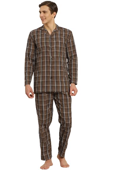 Image of SOJANYA (Since 1958 Men's Cotton Checked Nightsuit Set