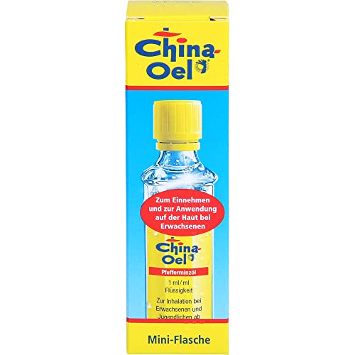 China Oel 10ml ohne Inhalator - reines Pfefferminzöl zur Einnahme und Inhalation bei Erkältung und Muskelschmerzen