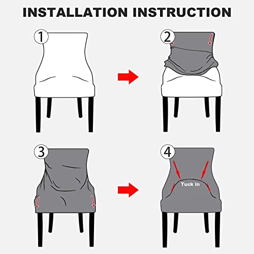 Topchances 2 Pack Velvet Wingback Side Chair Cover,Stretch Banquet Chair Cover Arm Chair Protector Accent Chair Covers Dining Seat Cover Slipcover For Home Party Weeding Decor #TOP6