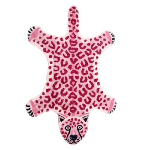 Alipis Alfombra para Mascotas Rosa Diseño de León y Estampado de Leopardo, Antideslizante y Lavable a Mano, Adecuado para Sala de Estar y Dormitorio