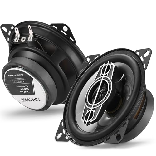 Suacopzar 4 4-Way Coaxial Car Audio Speakers 220W Max 4 Ohm W/PEI Dome Tweeters Compact for Front or Rear Doors (Pair)