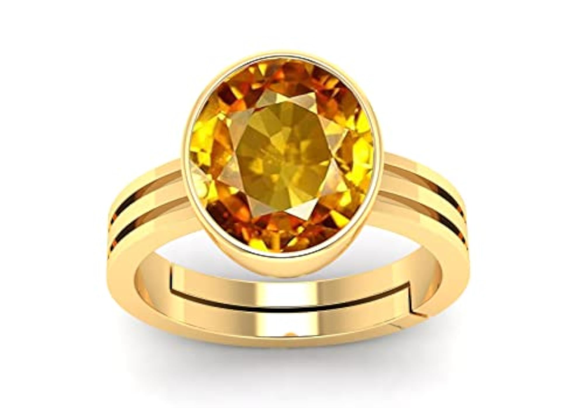 Adjustable Yellow Sapphire Ring, Certified 9.25 Ratti