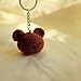 Handmade Crochet Bear Keychain Knitted Key Ring Purse Pendant Couple Gifts (Light Brown)