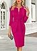 VFSHOW Womens Front Zipper Tie Waist Bow Belted Slim Wear to Work Business Office Bodycon Pencil Dress (Hot Pink, X-Small) 10765 HPIK XS