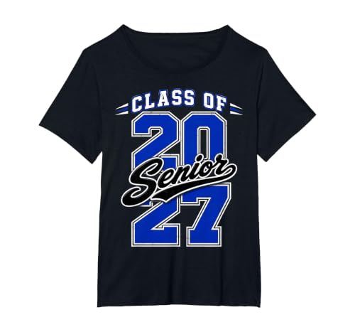 Class of 2027 Senior 2027 Graduation Graduate T-Shirt, Women's Plus, Black, 5X