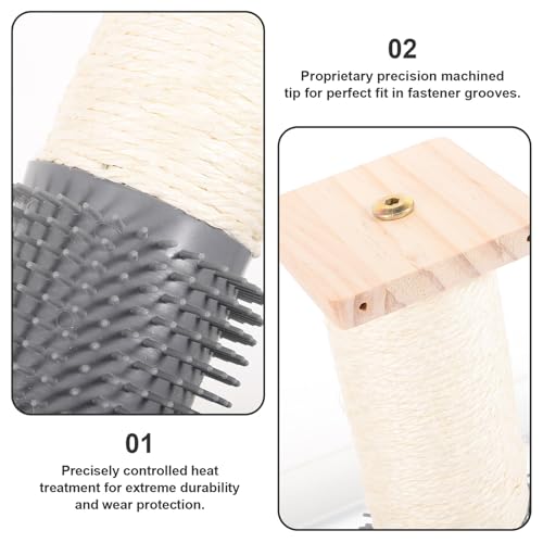 Rascador para gato torre de sisal y madera miniatura 7