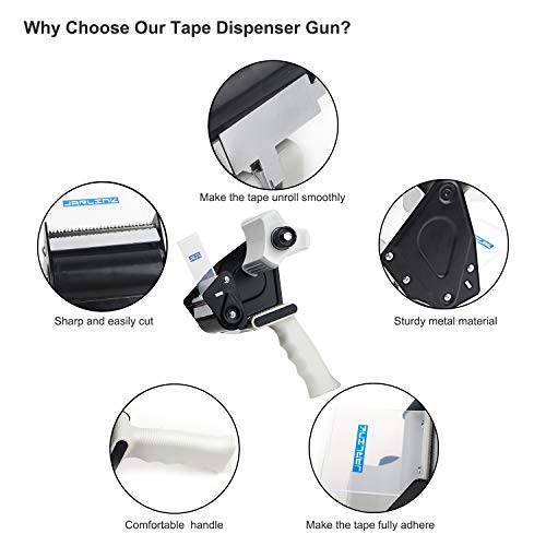 JARLINK Packing Tape Dispenser Gun with Rolls Tape, 3 inches