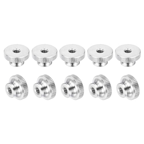 QUARKZMAN M5-0,8 Rändelmuttern 10 Stück 304 Edelstahl Hochkopf Innengewinde Runde Griffmuttern Schraubmuttern Befestigungselemente Nuts Silber
