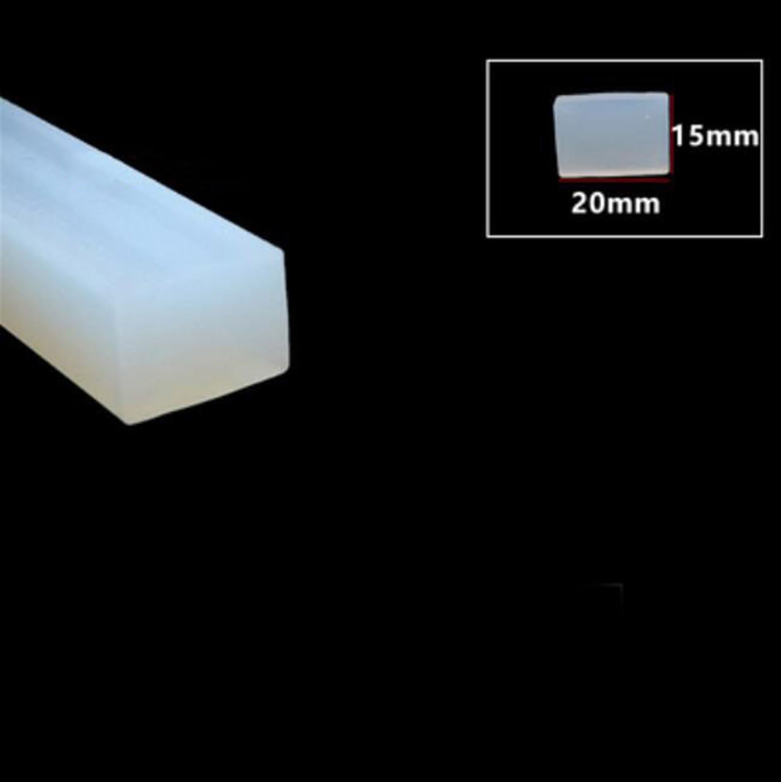 Solidny pasek uszczelniający z silikonowej Uszczelka kwadratowa 2M, 60A Uszczelka odporna na ciepło(20 x 15mm)