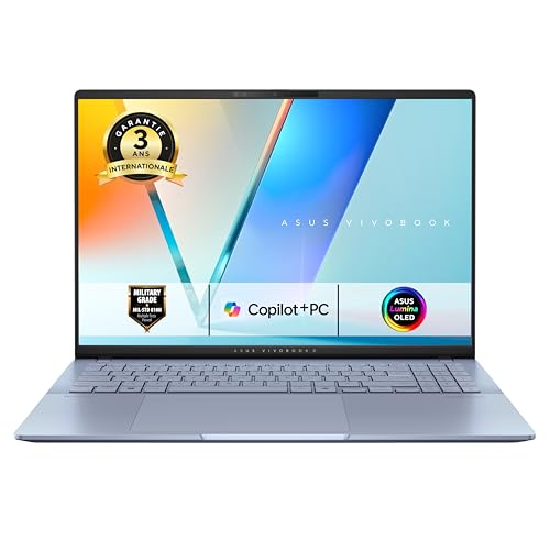 ASUS Vivobook S16 Copilot+ PC AI-S5606-50W 16 Pouces 3.2K OLED 120Hz Portable (Processeur AMD Ryzen AI 9 365 5 Ghz, 32GB LPDDR5X, SSD1To, AMD Radeon 880M...