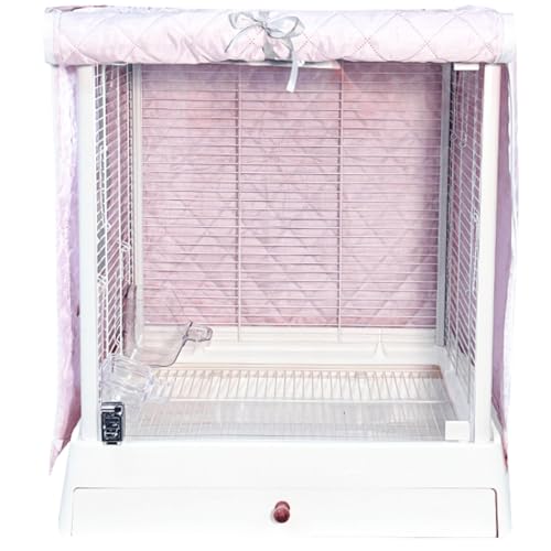 CXYYXF Bird Cage Cover Good Night Blackout Warm Lightweight Small Animal Cages Cover Pet Removable Durable Protector (Pink,S)