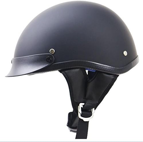 Commencer Motorcycle Half Face Helmet DOT Approved Bike Cruiser Chopper (Matt Black, XL)