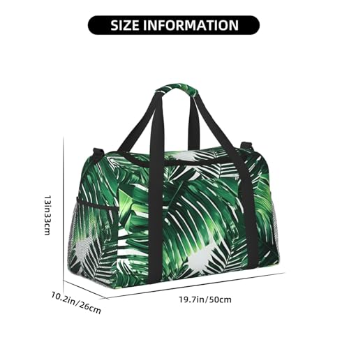 Tropical Palm Banana Leaves Print Travel Duffle Bag For Men Women Sport Gym Handbag With Shoulder Strap For Travel4