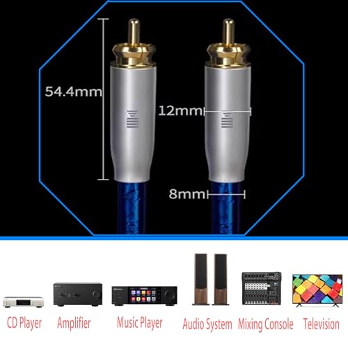Cable de audio de señal dual macho a macho compatible con interfaz RCA para subwoofer 6