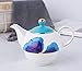 Jusalpha English Porcelain Tea for One Set- Blue Petal Classic Teapot- Tea cup- Saucer Set, Tea Serving Gift Set #07 (Blue)