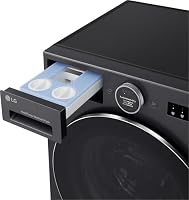 LG HPWD116BA Wärmepumpen-Waschtrockner (11 kg Waschen/6 kg Trocknen, Energieklasse A-30%/A-10%, 1.350 U/Min.) mit Easy-Touch Drehregler, TurboWash+Dry, ezDispense, Schwarz – Ansicht 6