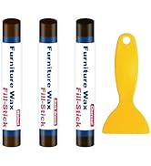 Kenbry Wood Filler Sticks 3 Colors Brown Wax Fill Stick, Wood Repair Kit for Scratches, Crack, Sc...
