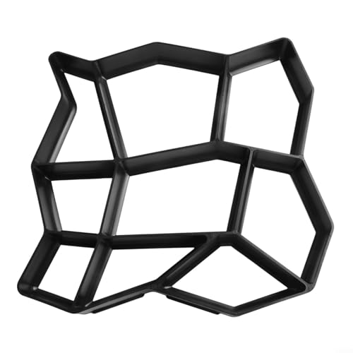 Qualoramall Piedra escalonada de hormigón de plástico 35x35x3.6cm cuadrado jardín camino fabricante para calzada camino pavimento DIY decoración al aire libre negro