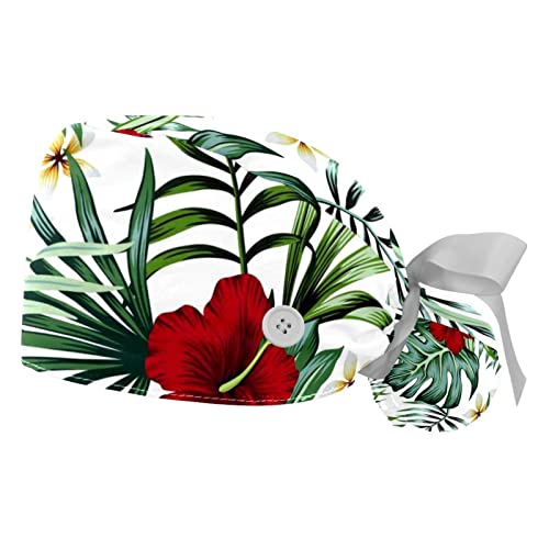 Chapeaux de travail respirants JDEZ à motif hibiscus pour professionnels