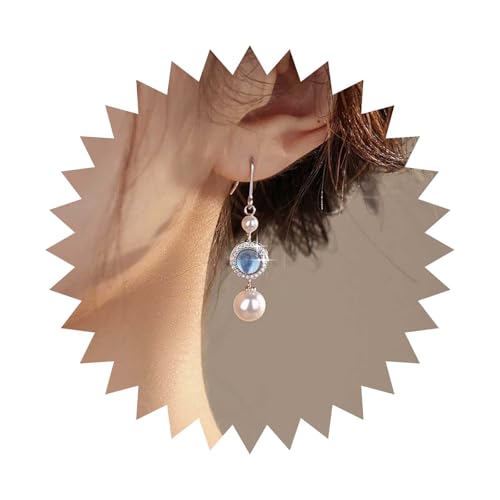 Vacaonio Vintage Bridal Pearl Dangle Earrings Crystal Moonstone Drop Earrings
