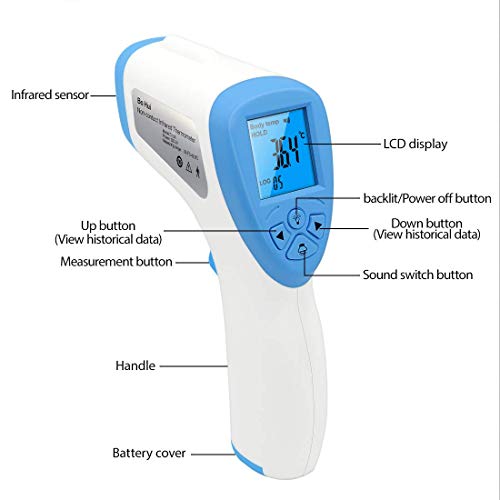Forehead Thermometer 2 Pack Digital Medical Infrared Forehead Thermometer, Non-Contact Thermometer with Accurate Instant Readings for Infant Child Adult