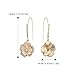 BriLove Fashion Elegant Rhinestone Enamel Rose Flower Hook Dangle Earrigns for Women Iridescent AB Gold-Tone