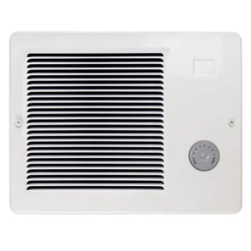 174 White Grille Wall Heater with Built-in Adjustable Thermostat, 750/1500W, 120/240V AC,Equipped with Manual Reset Thermal Overload Protector,Heating Coverage Area: 100–150 sq. ft.