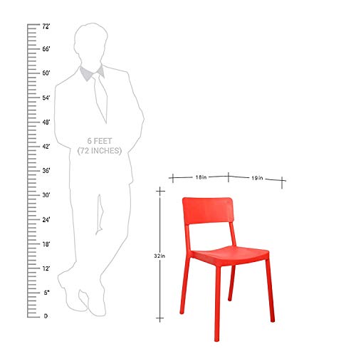 Image of Cello Eskimo Chair Set Pack of 2 - Red | Strong and Durable | Easy to Clean | Chair for Living Room, Bed Room, Kitchen, Office Room, Outdoor | 3 Years Warranty