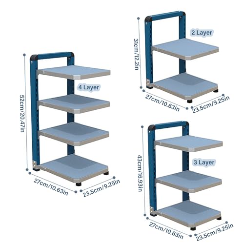 Estante de almacenamiento ajustable para ollas y sartenes para debajo del gabinete, organizador de cocina de 2/3/4 capas que ahorra espacio para un almacenamiento eficiente del armario de cocina