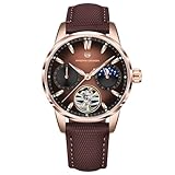 【Confortable à porter】Le boîtier en acier inoxydable de 41 mm résiste à la corrosion et convient à la plupart des tailles de poignet pour homme. Associée à un bracelet en cuir de qualité supérieure (20 mm de largeur / 210 mm de longueur), elle offre douceur et confort doux pour la peau. Le design classique à boucle assure une fixation facile et un port sécurisé, sans se détacher, offrant un confort tout au long de la journée.