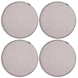 (Set of 1/2/4) Round Cotton Linen Chair Cushion, Non-Slip Seat Pad with Elastic Ties Hooks, Restaurant Kitchen Office High Density Foam Seat Cushion (Color : Moonlight Gray, Size : 35 * 35cm(4 Packs)
