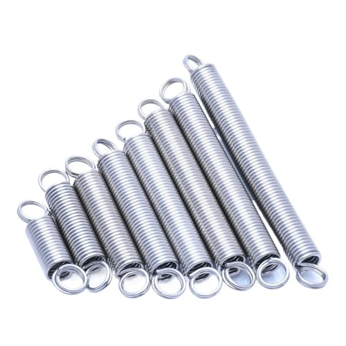 Mdingbao-Extension Springs Wire Diameter 0.3mm 0.4mm 0.5mm Outer Diameter 6mm 304 Stainless Steel O Ring Pullback Tension Spring Cylindroid Helical Coil Extension Springs? good stretching ability(60mm
