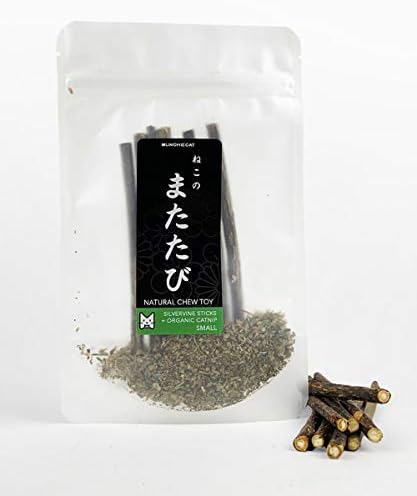 munchiecat Matatabi Silver Vine Sticks (8pc) with Organic Catnip | Natural, Teeth Cleaning Chew Toy for Cats and Kittens (Small)