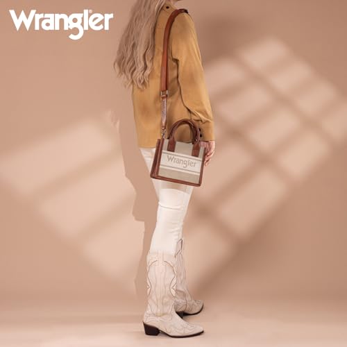 Image of Wrangler Mini Tote Bag for Women Western Small Crossbody Purse Top Handles Satchel Handbag WG171-2811KH