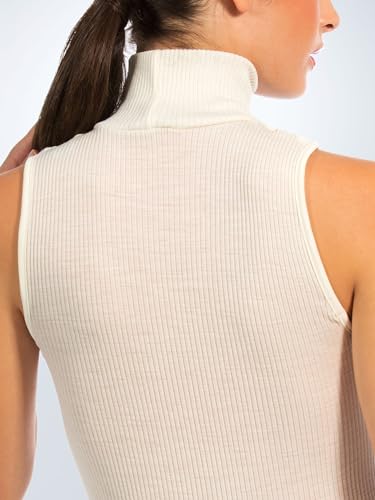 EGI ® Luxury Wool Silk Turtleneck/Mockneck Sleeveless Top. Proudly Made in Italy.2