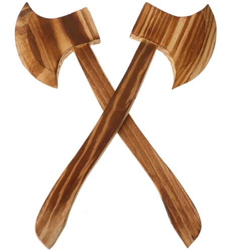 BESPORTBLE 2PCS Wood Props Halloween Performance Supplies Costume Accessories Kids, Realistic Axe Props for Dress up, Theatrical Events, and Role Play