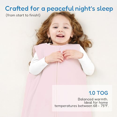 Image of TotAha Toddler Sleep Sack 1.0 TOG for 2T-3T-4T, Premium Soft Wearable Blanket Baby Sleeping Bag with 2-way Safe Zipper for Girl Boy