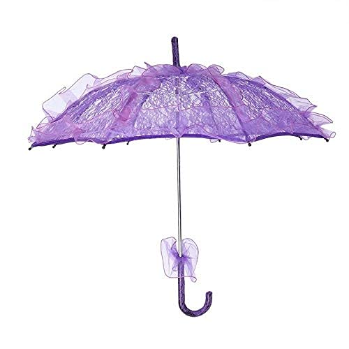 ubersweet® Imported Bride Handmade Flower Girls Battenburg Lace Parasol Wedding Party Sun Umbre H8J4