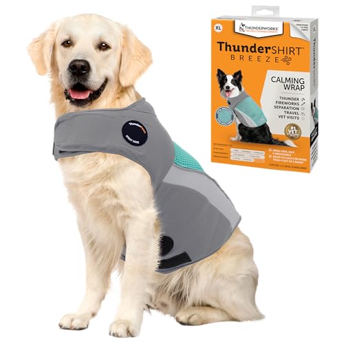 ThunderShirt Breeze for Dogs, XL, Aqua, extra atmungsaktives Netzgewebe, Hunde-Angstlinderungsweste für jeden Tag, Stress und Beruhigung bei Gewitter und Feuerwerk