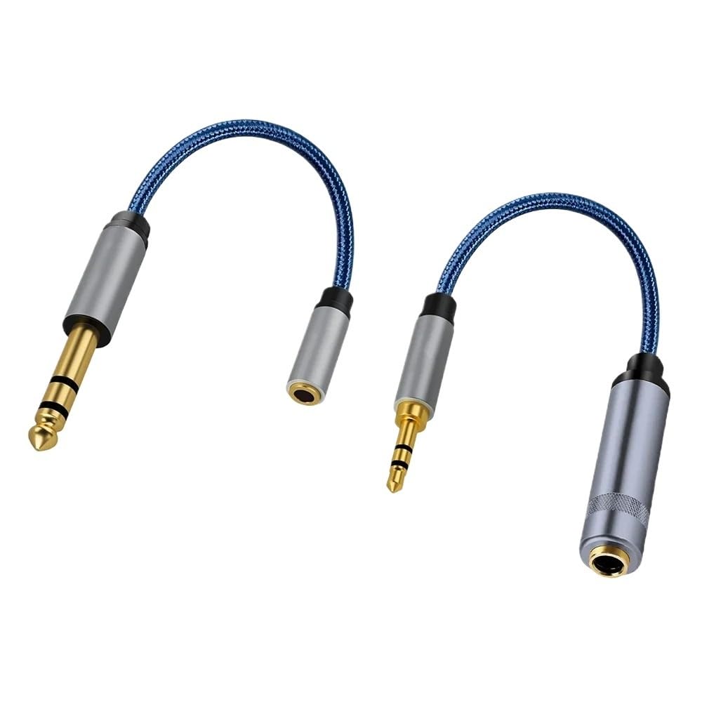 Cavo audio AUX AUX da 3,5 mm a 6,35 mm per cuffie TRS da maschio a femmina da 6,35 a 3,5 mm (da 3,5 a 6,35 mm, nero, 0,15 m)